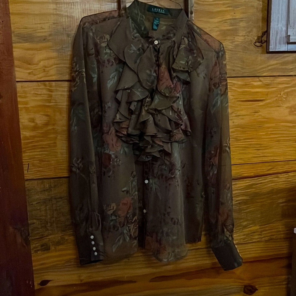 Vintage* Ralph Lauren Sheer Button-up Ladies size 12